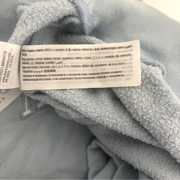 Abercrombie Kids Graphic Unisex Size (13/14) Sweatshirt with Hoodie Blue - Picture 8 of 12